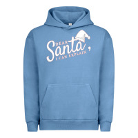 Pigment Pebble Blue Dear Santa I Can Explain Urban Hoodie - artisFamous