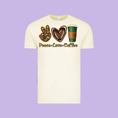 Peace Love Coffee Vintage Tee Designed By Jasminsmagicworld