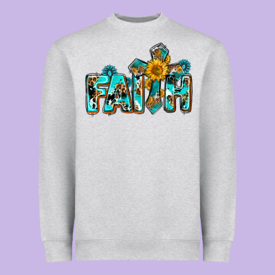 Faith With Cross Ado Heavyweight Sweatshirt Designed By Adodesignshop