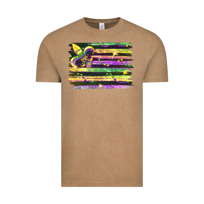 Mardi Gras Flag Vintage Tee by FaDigitalArtStudio | Teevron