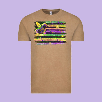 Mardi Gras Flag Vintage Tee Designed By Fadigitalartstudio
