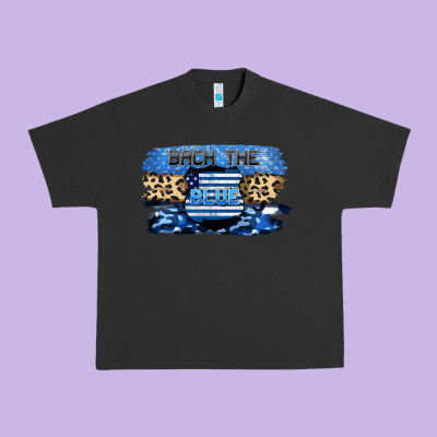 Back The Blue Urban Heavy Tee Designed By Fadigitalartstudio