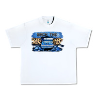 White Back the blue Urban Heavy Tee - FaDigitalArtStudio