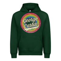 Forest Green george carlin   retro rainbow faded style Urban Hoodie - artisFamous