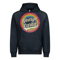 Navy george carlin   retro rainbow faded style Urban Hoodie - artisFamous