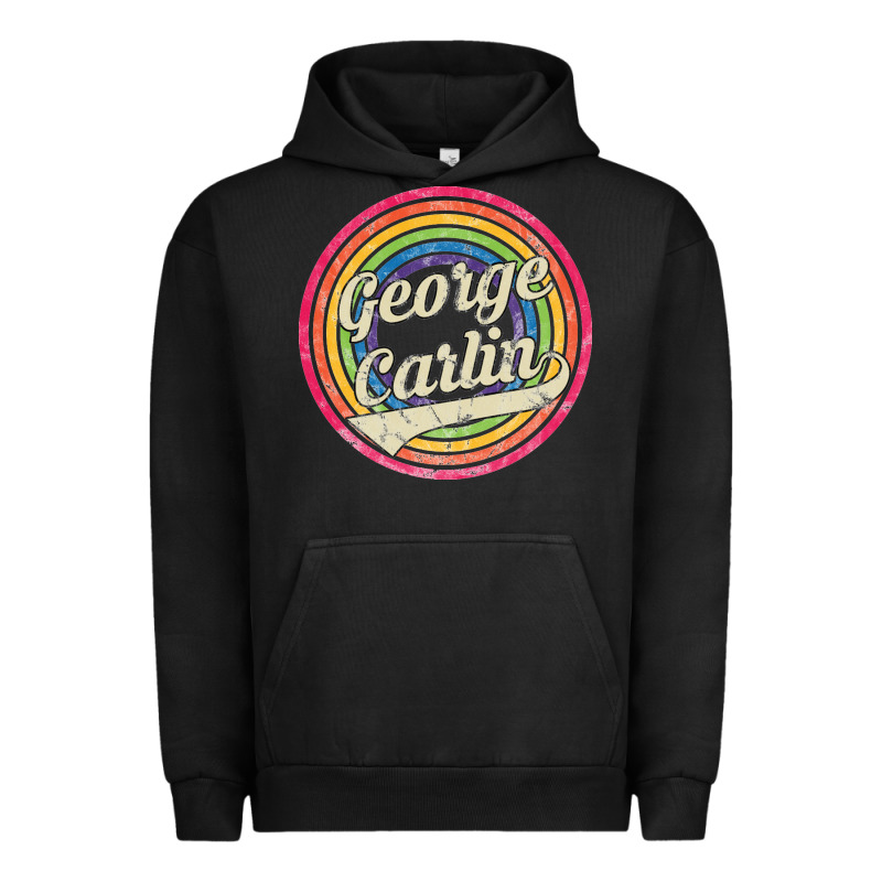 George Carlin   Retro Rainbow Faded Style Urban Hoodie by artisFamous | Teevron