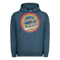 Pigment Midnight Navy george carlin   retro rainbow faded style Urban Hoodie - artisFamous
