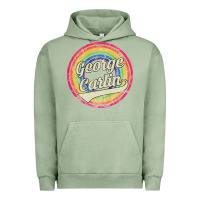 Pigment Oil Green george carlin   retro rainbow faded style Urban Hoodie - artisFamous