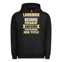 Pigment Black landman because freakin' awesome isn't a job title Urban Hoodie - artisFamous