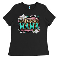 Black blessed mama Ladies Tee - OliviaCreatesArt