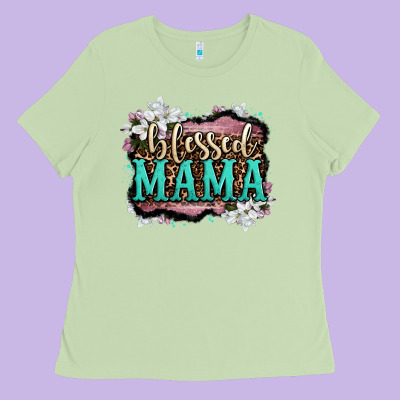 Blessed Mama Ladies Tee Designed By Oliviacreatesart
