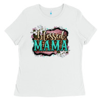 White blessed mama Ladies Tee - OliviaCreatesArt