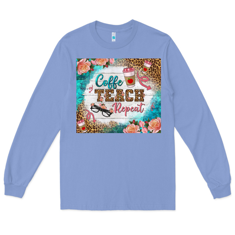 Coffee Teach Repeat Tumbler Long Sleeve Tee by BundleAndBundleShop | Teevron