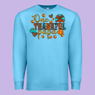 One Thankful Papa Premium Sweatshirt Designed By Jahusdesignshop