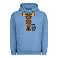 Pigment Pebble Blue rocky and bullwinkle Urban Hoodie - artisFamous