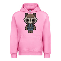 Fuchsia Pink rocket racoon chibi Urban Hoodie - artisFamous
