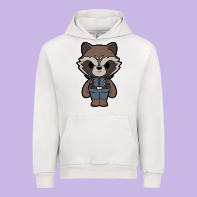 Rocket Racoon Chibi Urban Hoodie Designed By Artisfamous