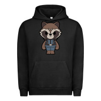 Pigment Black rocket racoon chibi Urban Hoodie - artisFamous