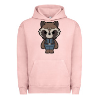Pigment Salmon rocket racoon chibi Urban Hoodie - artisFamous