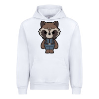 White rocket racoon chibi Urban Hoodie - artisFamous