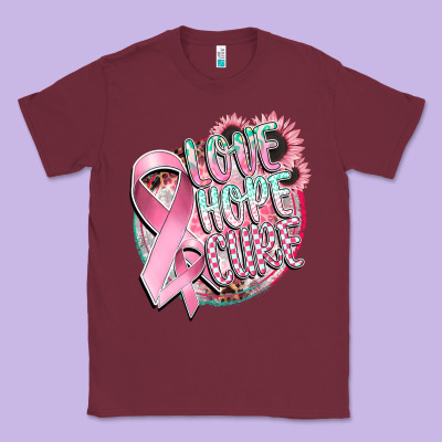 Love Hope Cure Classic Tee Designed By Cowgirlartshop