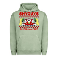 Pigment Oil Green shy guys burger and fries Urban Hoodie - artisFamous