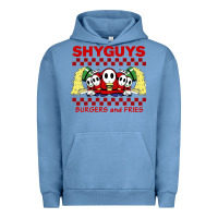 Pigment Pebble Blue shy guys burger and fries Urban Hoodie - artisFamous