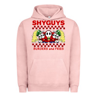 Pigment Salmon shy guys burger and fries Urban Hoodie - artisFamous