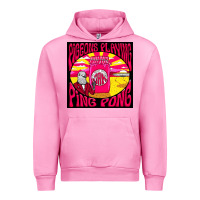 Fuchsia Pink Best Pigeons Playing Ping Pong Music Urban Hoodie - artisFamous