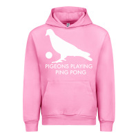 Fuchsia Pink Best Pigeons Playing Ping Pong Music Urban Hoodie - artisFamous