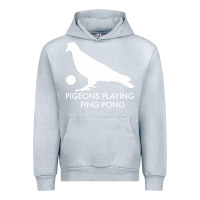 Heather Grey Best Pigeons Playing Ping Pong Music Urban Hoodie - artisFamous
