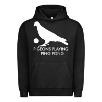 Pigment Black Best Pigeons Playing Ping Pong Music Urban Hoodie - artisFamous