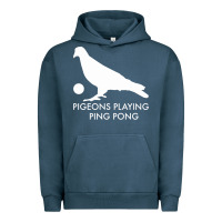 Pigment Midnight Navy Best Pigeons Playing Ping Pong Music Urban Hoodie - artisFamous