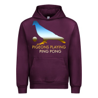 Mauve Wine Best Pigeons Playing Ping Pong Music Urban Hoodie - artisFamous