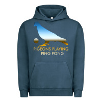 Pigment Midnight Navy Best Pigeons Playing Ping Pong Music Urban Hoodie - artisFamous