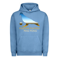 Pigment Pebble Blue Best Pigeons Playing Ping Pong Music Urban Hoodie - artisFamous