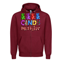 Burgundy candy monster with jelly bear Zipper Hoodie - AdoDesignShop