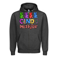 Charcoal Heather candy monster with jelly bear Zipper Hoodie - AdoDesignShop