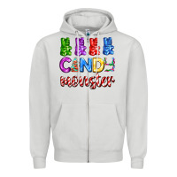 Dove Grey candy monster with jelly bear Zipper Hoodie - AdoDesignShop