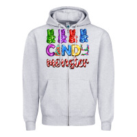 Heather Grey candy monster with jelly bear Zipper Hoodie - AdoDesignShop
