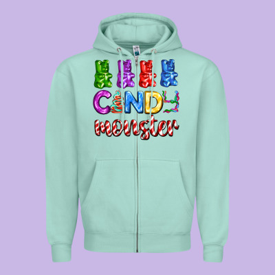 Candy Monster With Jelly Bear Zipper Hoodie Designed By Adodesignshop