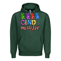 Sports Green candy monster with jelly bear Zipper Hoodie - AdoDesignShop