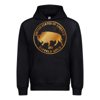 Black Buffalo Gold Native American - Bison Urban Hoodie - artisFamous