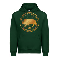 Forest Green Buffalo Gold Native American - Bison Urban Hoodie - artisFamous