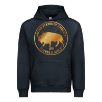 Navy Buffalo Gold Native American - Bison Urban Hoodie - artisFamous