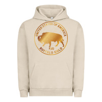 Pigment French Oak Buffalo Gold Native American - Bison Urban Hoodie - artisFamous