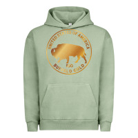 Pigment Oil Green Buffalo Gold Native American - Bison Urban Hoodie - artisFamous