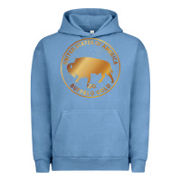 Pigment Pebble Blue Buffalo Gold Native American - Bison Urban Hoodie - artisFamous