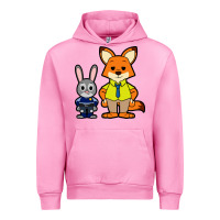 Fuchsia Pink zootopia duo chibi Urban Hoodie - artisFamous