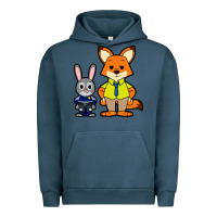 Pigment Midnight Navy zootopia duo chibi Urban Hoodie - artisFamous